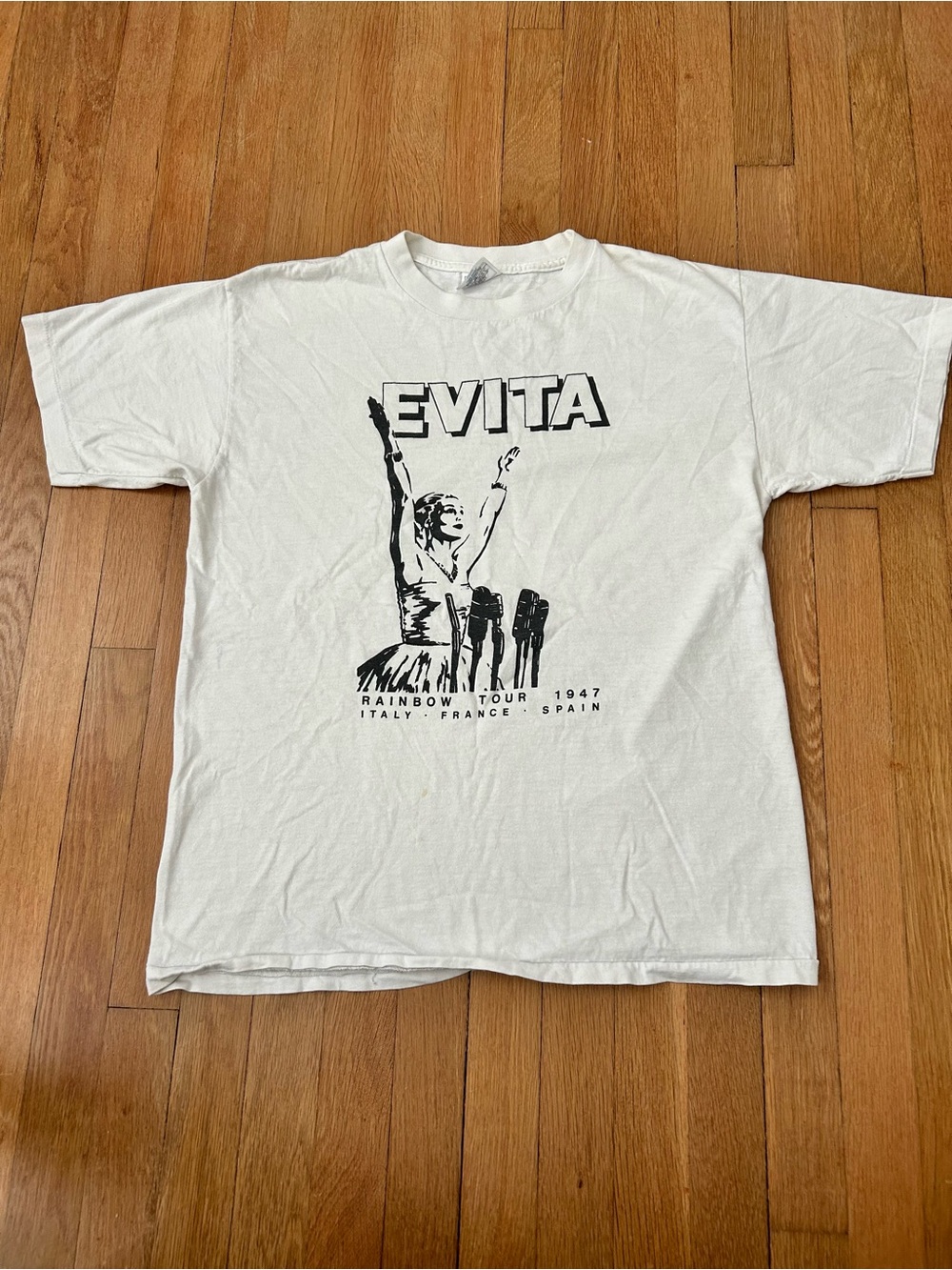 1980s Evita Graphic White Men’s T-Shirt